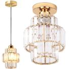Luminária Pendente até 128cm 32 Cristais Metal Lustre Plafon Teto Bivolt E27 Gimpo KJDD-E-003
