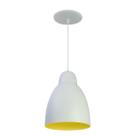 Luminária Pendente Bala Com Interior Amarelo Com Fiação 110/220v