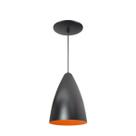 Luminária Pendente Bala Nova Com Interior Laranja Com Fiação 110/220v