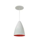 Luminária Pendente Bala Nova Com Interior Vermelho Com Fiação 110/220v