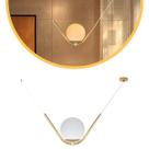 Luminária Pendente Balance Dourado Globo Vidro Leitoso 15Cm