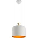Luminaria pendente bell aco e-27 branco fosco 28cm avant