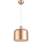 Luminaria pendente bell aco e-27 cobre fosco 28cm avant