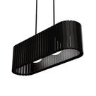 Luminária Pendente Belvedere Modelo Ripado Preta Bivolt 100W em Madeira MDF Lenobre