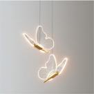 Luminária pendente Butterfly Gold 35 cm de acrílico LED para quarto