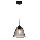 Luminária Pendente Cesto Metal Aramado Moderno E27 Bivolt Preto Convert-002P Nitrolux