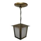 Luminária Pendente Colonial Quadrado L2c OURO VELHO .. 110V/220V