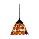Luminária Pendente Colorida De Vidro Colorido Estilo Mediterrâneo Boêmio Com Cúpula De Mosaico Para