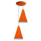 Luminaria Pendente Colorido Duplo Para Sala Quarto Cozinha - Laranja