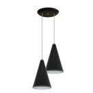 Luminaria Pendente Colorido Duplo Para Sala Quarto Cozinha - Preto