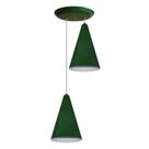 Luminaria Pendente Colorido Duplo Para Sala Quarto Cozinha - Verde