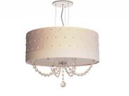Luminária Pendente Com Pérolas E Cristal 50x15 Cru Luminária Pendente Com Pérolas E Cristal 50x15 Cru
