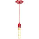 Luminaria Pendente Condulai Enerlux Solaris Vermelha Para Lampada Filamento 6474