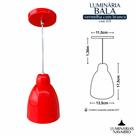 Luminária Pendente Cone 01 Vermelho com Branco Luminária Pendente Cone 01 Vermelho com Branco