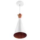 Luminária Pendente Cone Aluminio Magnifico 33x15cm Branco Luminária Pendente Cone Aluminio Magnifico 33x15cm Branco