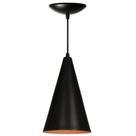 Luminária Pendente Cone Preto Fosco / Cobre