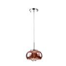 Luminária Pendente Cristal Legítimo Cúpula Vidro Bivolt