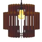 Luminária Pendente Dallas MDF Bivolt 100W Interno e Externo Marrom Lenobre Luminária Pendente Dallas MDF Bivolt 100W Interno e Externo Marrom Lenobre
