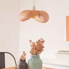 luminária pendente de bambu curvas boho moderna - Oikos