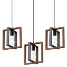 Luminária pendente de cozinha de madeira de 9 mm, conjunto de 3 com cabo de 62 cm Luminária pendente de cozinha de madeira de 9 mm, conjunto de 3 com cabo de 62 cm