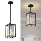 Luminária pendente de cristal preto Chandelier LMQNINE Kitchen Island