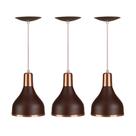 luminária pendente de teto kit 3 Gota Berlin Luxo Sala/Cozinha