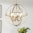 Luminária pendente DLLT Chrome Globe 6-Light para sala de jantar