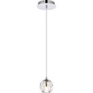 Luminária Pendente Elegante Eren Cromado 30x30x9 cm 110V