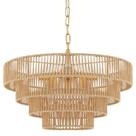 Luminária pendente ELYCCUPA 6-Lights Tecida à Mão em Rattan com 50 cm de diâmetro