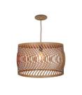 Luminária Pendente em Madeira Imbuia Ondas 45cm Para Mesa Balcão Bancada Área Gourmet