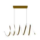 Luminária Pendente Espiral Dourado 50cm Led 3 em 1 Para Sala de jantar Sala de Estar
