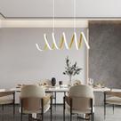 Luminária Pendente Espiral Dourado 50cm Led 3 em 1 Para Sala de jantar Sala de Estar