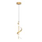 Luminária pendente formato espiral dourado