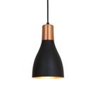 Luminária Pendente Garrafa Aluminium Prelúdio E27 Preta/Cobre