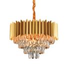 Luminária Pendente Golden Crystal 50Cm Dourado Sindora