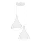 Luminária Pendente Gota Dupla Branca Alumínio Moderna E27 Para Sala Cozinha Quarto Decoração