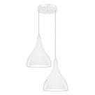 Luminária Pendente Gota Dupla Branca Alumínio Moderna E27 Para Sala Cozinha Quarto Decoração
