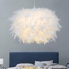 Luminária pendente GUANSHAN Hemisphere White Feather 40cm