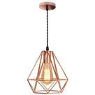 Luminária pendente GUANSHAN, ouro rosa, diamante, ferro, 21 cm