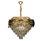 Luminária Pendente Hexagone 60Cm Cristal Dourado Sindora Luminária Pendente Hexagone 60Cm Cristal Dourado Sindora