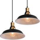 Luminária pendente Home-Neat Industrial de 27 cm, pacote com 2 unidades E27 - branca e preta