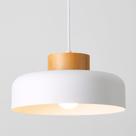Luminária pendente HUAWIYA Modern Natural Wood Cap Matte White Luminária pendente HUAWIYA Modern Natural Wood Cap Matte White