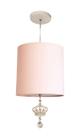 Luminária Pendente Infantil Coroa 25x25 1e-27 Cor:Rosa-bebê