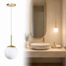 Luminária Pendente Jabuticaba Dourado Bola Globo de Vidro