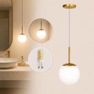 Luminária Pendente Jabuticaba Dourado Globo Vidro+Led Quente