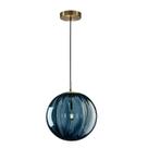 Luminária pendente KCO Lighting Modern Globe Blue Glass 25cm