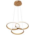 Luminária Pendente Led 3 Anéis Moderno Sala Quarto 4000k