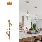 Luminária pendente LED espiral Vloitgol 18W 110V dourada 12x40cm