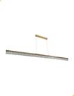 Luminária Pendente Linear Moderno Luxo de 1 Metro com 3 Tonalidades Iluminação Led Dimerizável Integrado Branco Quente Neutro Frio Detalhes Dourado
