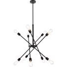 Luminária Pendente Living District Axel 10 Lâmpadas Preta 110V